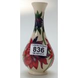 Moorcroft Ruby Red vase. Designed by Emm