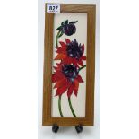 Moorcroft Red Ruby Plaque. Designed by E