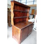 Reassembled oak and pine large dresser type sideboard,