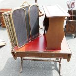 Leather topped telephone table,