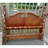 Queen Anne style poster bed with broken pediment headboard,