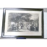Large engraving / print - 'An English Merry Making in the Olden Time' 82cm x 113cm overall