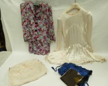 A collection of ladies clothing to include - a silk dressing gown,