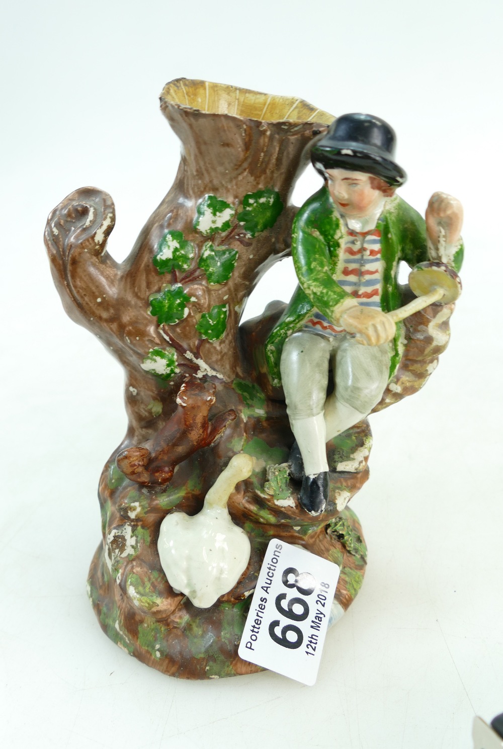 19th Century Staffordshire spill vase of