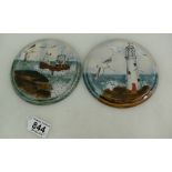 Cobridge Stoneware pair of trial roundel