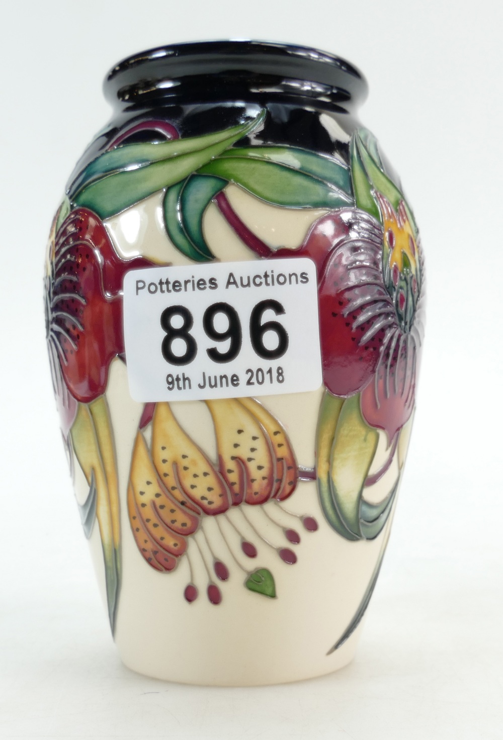 A Moorcroft Anna Lily vase,1st in quality. Height 12.