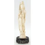 Late 19th Century Chinese ivory figure of Buddha, minor damage to rear halo,