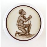 Wedgwood Bone China pill box hand painted in sepia to mark the celebration of the abolition of