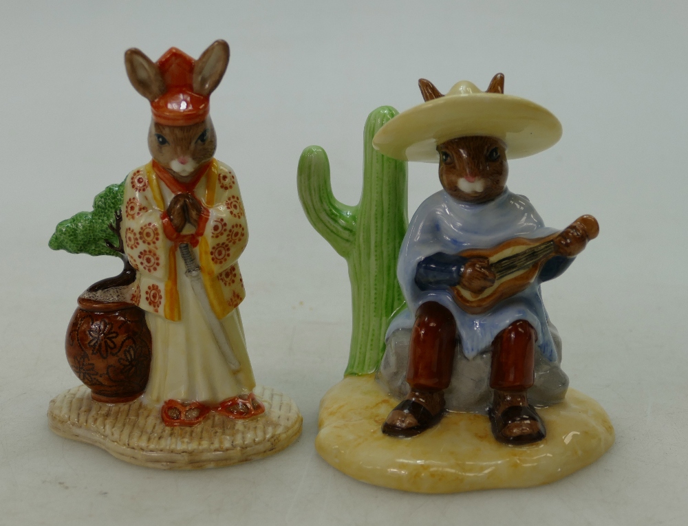 Royal Doulton Bunnykins figure Mexican DB316 and Samurai DB280,