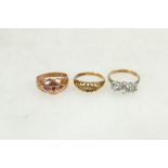 3 Gold rings - 18ct & Diamond 2.