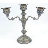 Silver filled candelabra, hallmarked for Birmigham 1975, total weight 736.