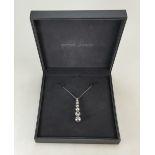 GEORG JENSEN 'CAVE' pendant and chain.17.2g. Chain length 50cm approx. Pendant drop 6.1cm.