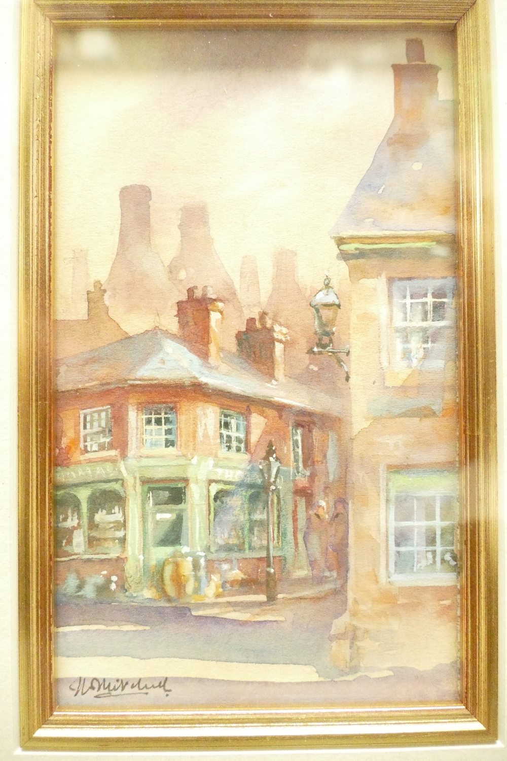 Jim Mitchell modern framed watercolors with local interest titled Hardware Shop Nr Hanley and - Image 3 of 6