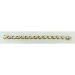 14ct Three colour Gold bracelet, 14.