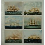 A collection of six Wedgwood plaques of ship images - Sea Witch, Dreadnought, Golden West,