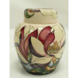 Moorcroft Hodnet ginger jar, signed by designer Rachel Bishop. Limited Edition 12/100. Height 15cm.