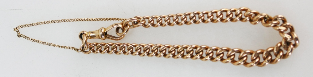 9ct Rose gold graduated Albert Bracelet. 22.3g. 19cm.