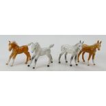 Beswick small foal 1817 and foal 997 both in grey & Palomino gloss (4)