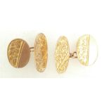 9ct Gold pair Cufflinks, 4.