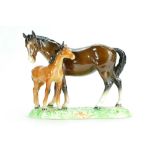 A Beswick model of brown Mare and chestnut Foal, No 953,