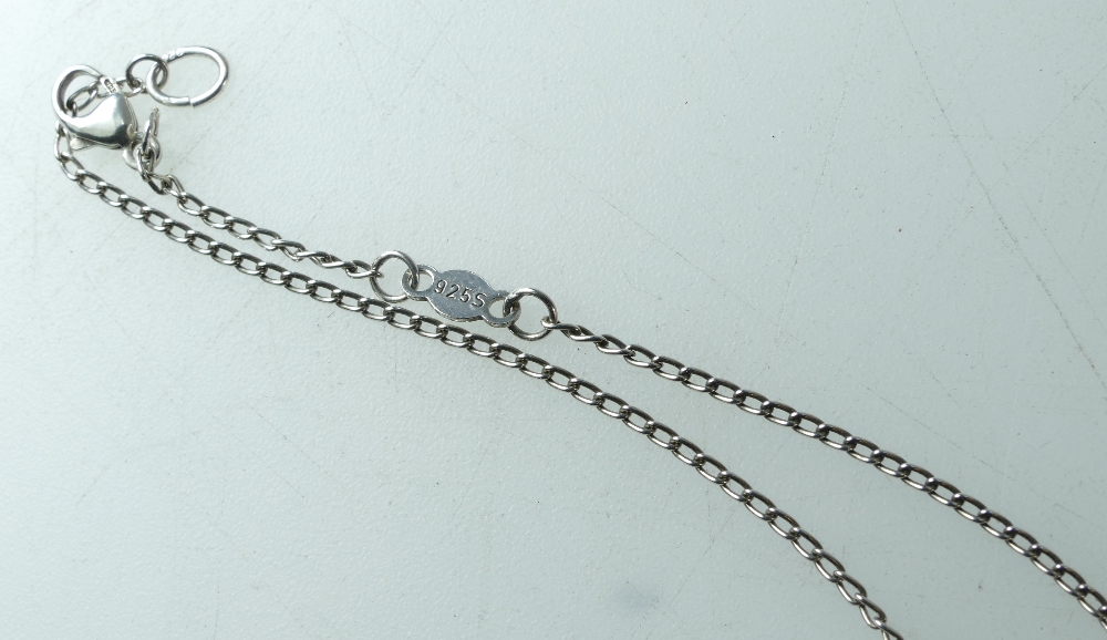 GEORG JENSEN 'CAVE' pendant and chain.17.2g. Chain length 50cm approx. Pendant drop 6.1cm. - Bild 3 aus 3