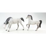 Beswick grey matte Horse Spirit of Nature 2935 and Beswick matte grey prancing Arab 1261 (2)