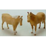 Beswick Thoroughbred pony in Palomino 1992 and small Palomino mare 1991,