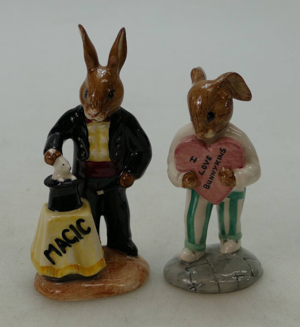 Royal Doulton Bunnykins figure Magician DB126 and Sweetheart DB174 (special edition of 2500) (2)