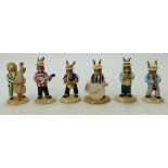A collection of Royal Doulton Bunnykins figures to include Clarinet Player DB184,