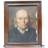 Oil painting on board of portrait of Ola Lambert a character of Erdington near Birmingham (some