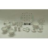 Shelley Rosebud porcelain part tea service and other pieces including; 6 side plates,