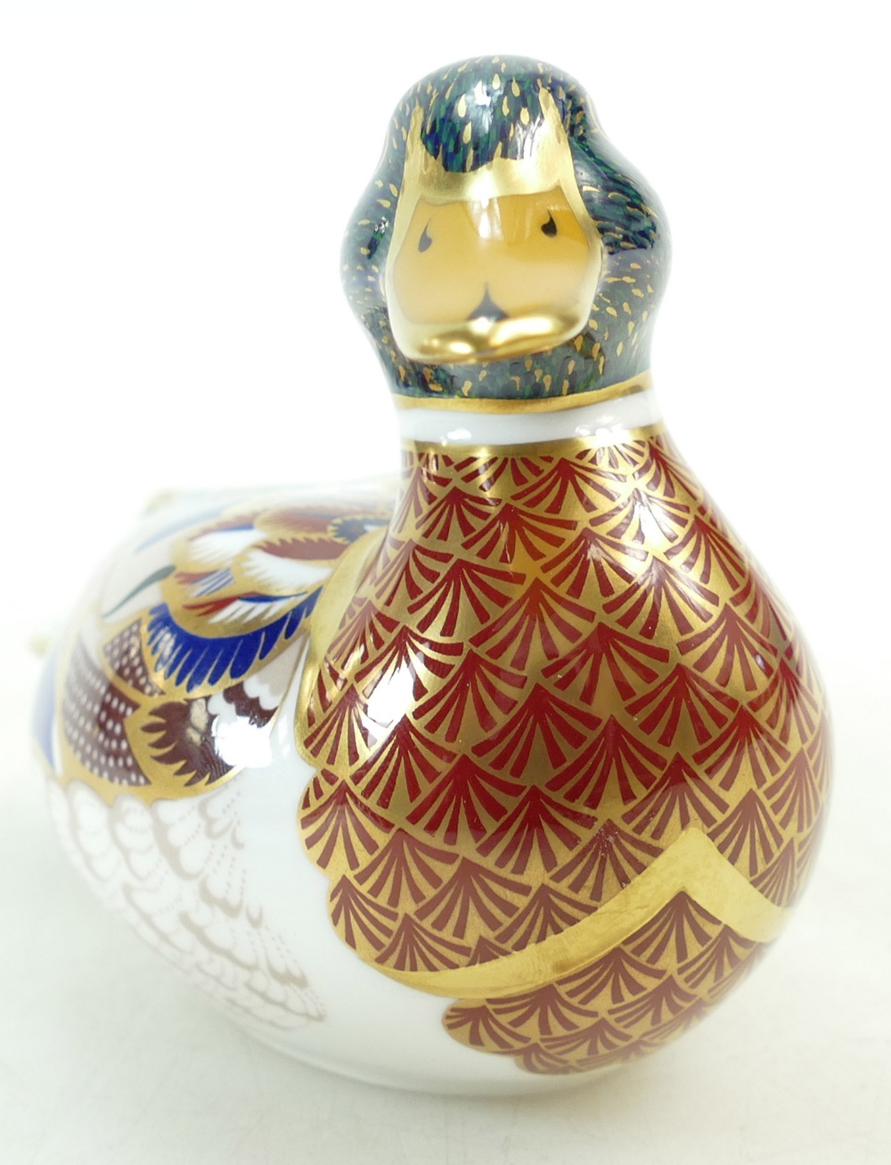 Royal Crown Derby paperweight Mallard Duck with gold stopper, - Image 3 of 4