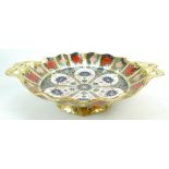 Royal Crown Derby Duchess footed tray decorated in the Old Imari 1128 design, length 29cm,