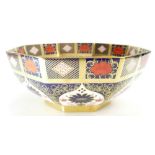Royal Crown Derby large Octagonal bowl decorated in the Old Imari 1128 design, diameter 28cm,