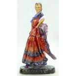 Michael Sutty hand painted sculpture large figure of a Spanish Flemenco dancer,