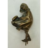 Bronze model of a young girl in a hooded coat, battling in the wind signed H Chiparus, unmounted ,