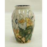 Moorcroft Seaside Pansy vase, numbered edition 34. Designed by Kerry Goodwin, height 10cm.