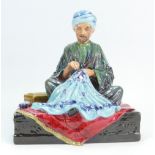 Reg Johnson Studio Pottery figure Embroiderer of Kashmir, height 20cm.