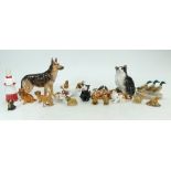 Group of Royal Doulton CATS & DOGS comprising, Alsatian 15.