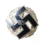 Rare 1925 German National Socialist Party members badge, diameter 4.