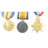 WWI trio of medals Private A.Fields N.