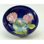 Moorcroft magnolia on blue ground large footed bowl. Diameter 26.