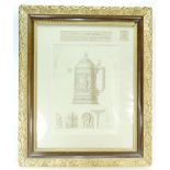 Large Framed 19th century artists design illustration from Coalbrookdale School of Art 1884,