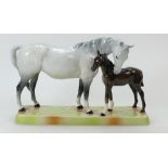 A Beswick model of grey Mare and brown Foal, No 1811,