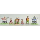 A collection of Royal Doulton Bunnykin figures Christening Day Boy DB328, Father DB404 (with cert),