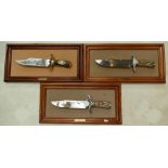 Three American Eagle Bowie Knives commissioned for Franklin Mint and designed by Ronald Van