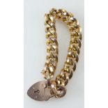 9ct gold bracelet - Early 20th century of hollow construction, 11mm square curb link, weight 27.1g.