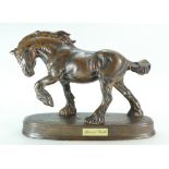 Beswick Spirit of Earth Shire horse on ceramic base in copper finish from the Brittania collection
