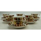 Royal Crown Derby set of Imari breakfast cups & saucers,