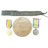 WWI medals and death plaque - John Arthur Longshaw SIG.BOY R.N. J35836.